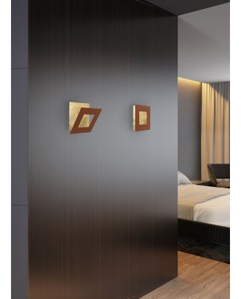 DALIA * APLIQUE CUADRADO 18W - ORO + CORTEN